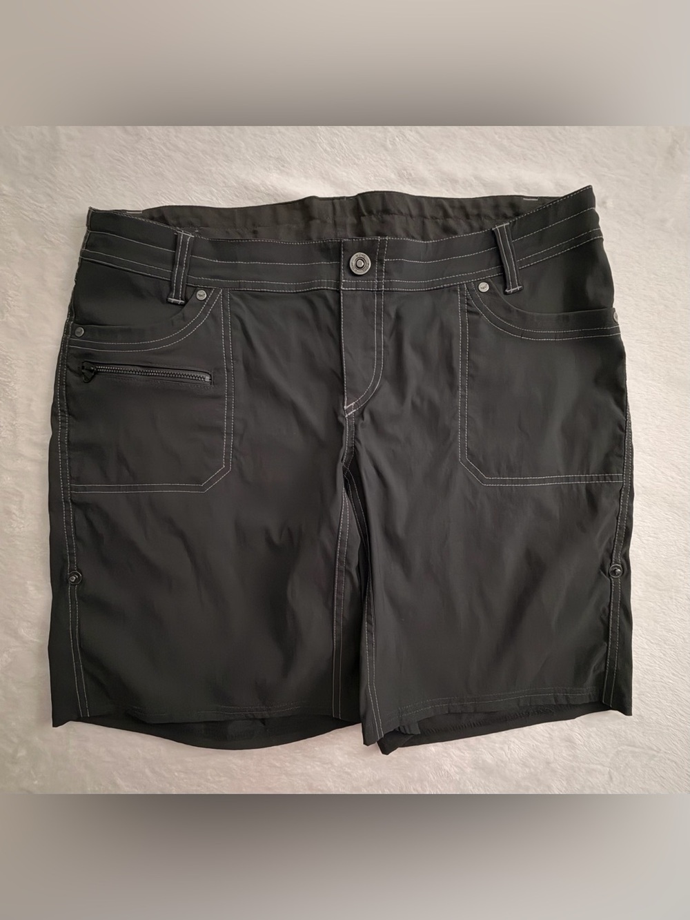 Kuhl Kliffside Black Air Roll Up Convertible Nylon Shorts